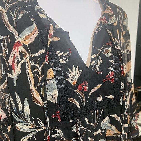 Anthropologie Maeve Odette Floral Peasant Blouse Size XS Bell Sleeves Lined - Picture 10 of 13